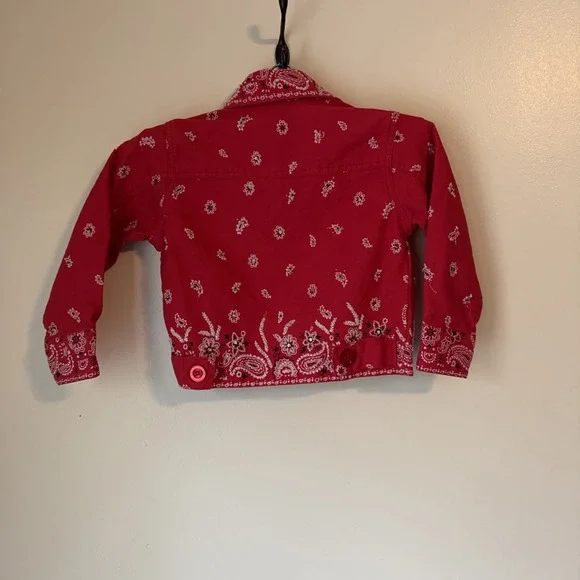 Quacker Factory Red Paisley Jacket Toddler Girls Size 4T Western Rare - Picture 9 of 9
